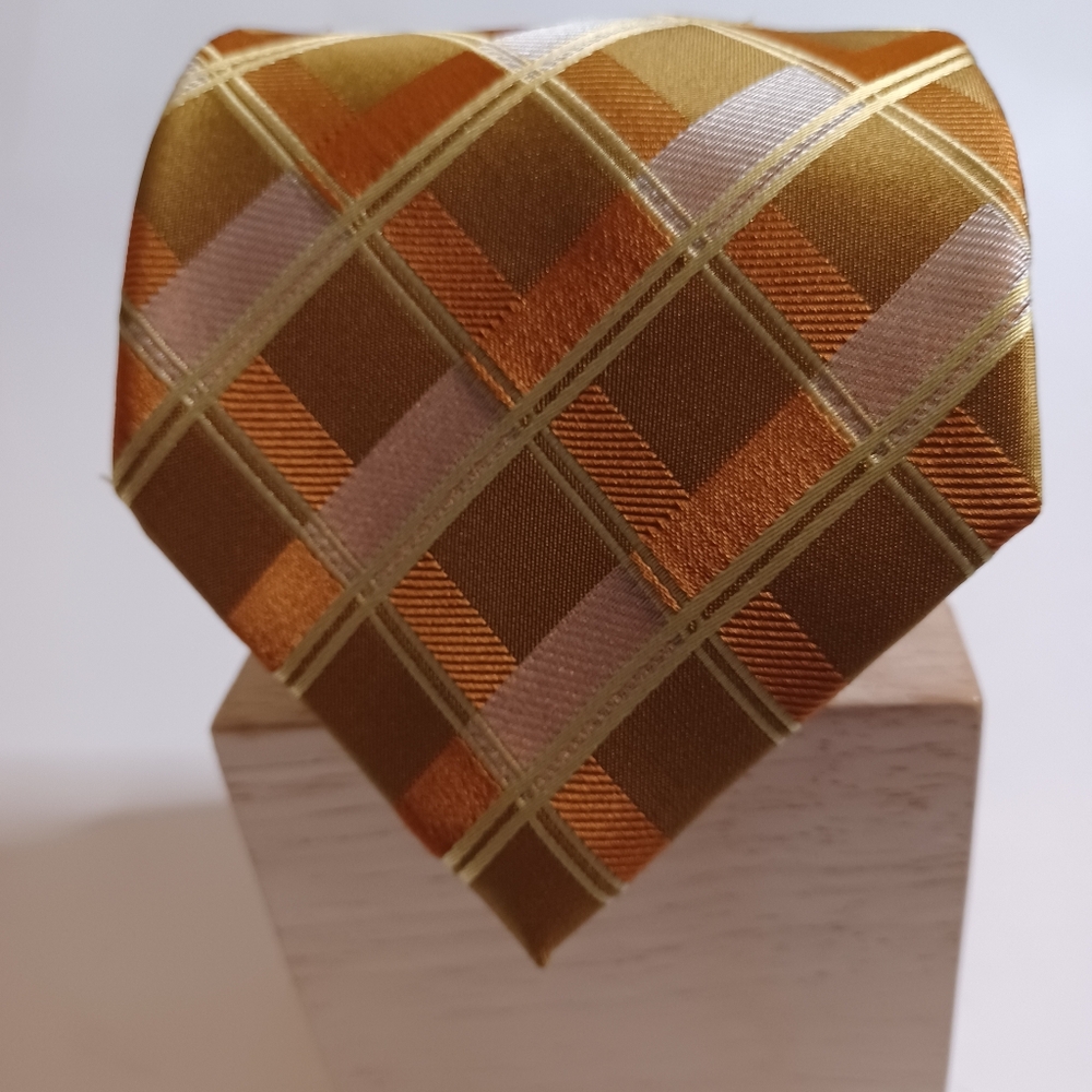 ĹANCETTI Men's Multicolored Geometric Silk Tie
